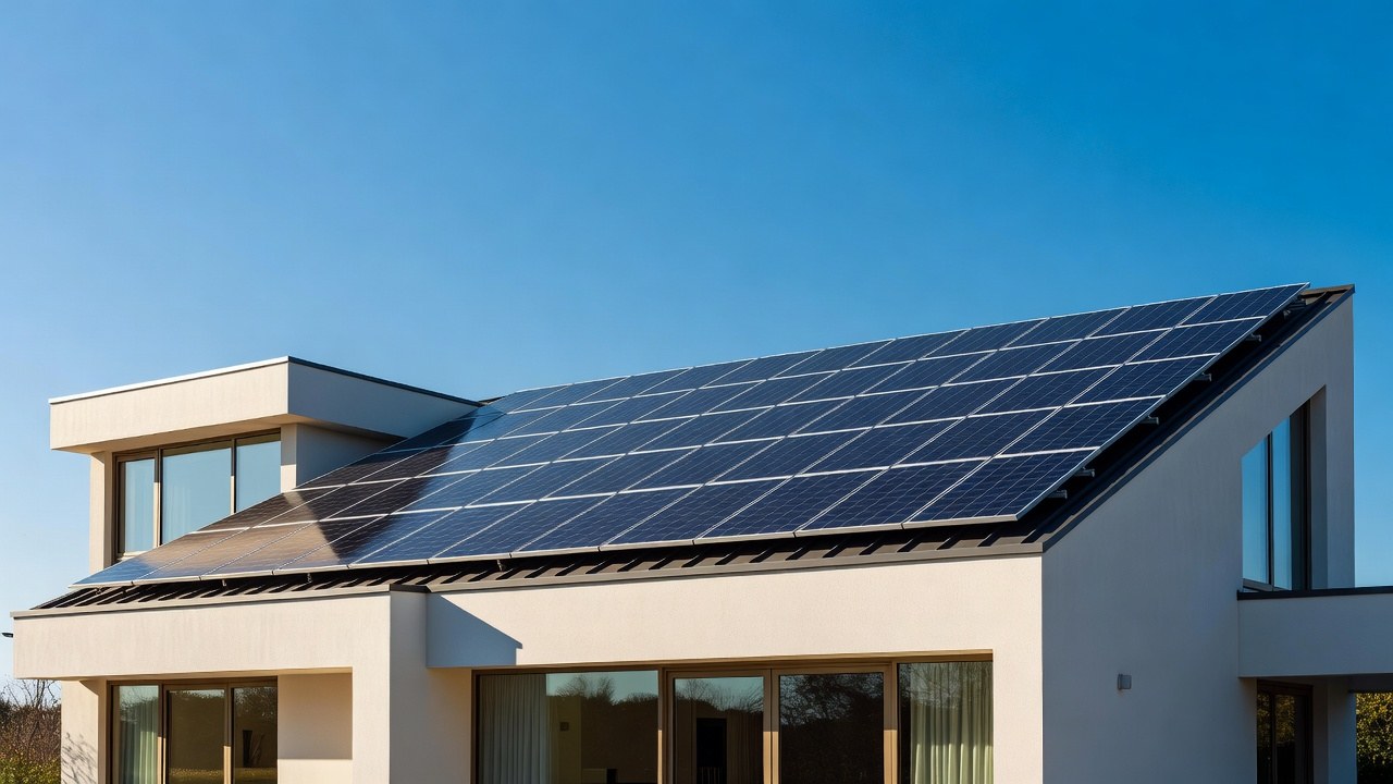 Solar PV panels on rooftop
