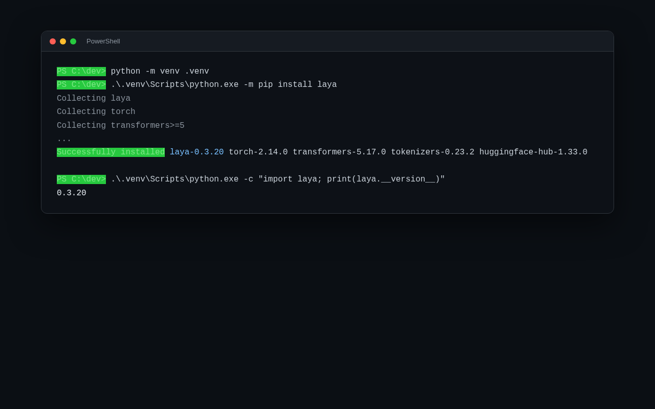 Install and version check