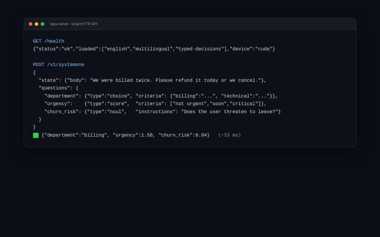 A local HTTP API for decisions